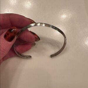 Vintage Sterling Silver Hammered Cuff Bracelet from Mexico